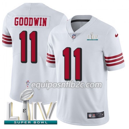 Camiseta Hombre NFL San Francisco 49ers Marquise Goodwin 11 Nike Blanco 2020 Super Bowl LIV Camiseta Hombre NFL San Francisco 49ers Marquise Goodwin 11 Nike Blanco 2020 Super Bowl LIV